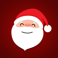 Holiday Christmas background with Santa Claus cartoon. Vector illustration