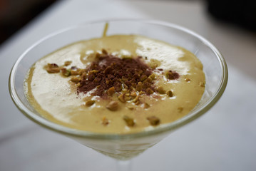 Tiramisu cake served in a glass