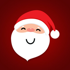 Holiday Christmas background with Santa Claus cartoon. Vector illustration