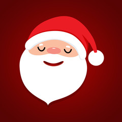 Holiday Christmas background with Santa Claus cartoon. Vector illustration