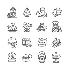 Set of Christmas icons for design and decoration