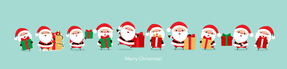 Holiday Christmas background with Santa Claus. Vector illustration