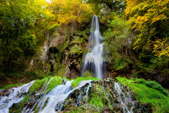 waterfall Urach germany schwäbische alb in autumn
