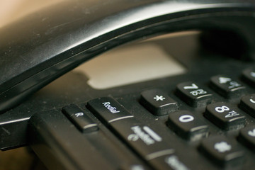 Desk phone close up of  button digits