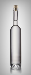 Bottle of vodka or gin isolated on white background, clipping path included.