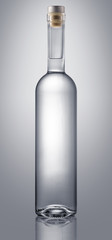Bottle of vodka or gin isolated on white background, clipping path included.