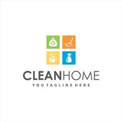 Clean Home Logo design templates