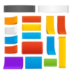 Realistic 3d Detailed Textile Labels Set. Vector