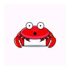 Vector illustration of an emoticon with crab characters can also be used for logos and mascots