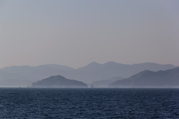Calm waters of the Aegean, minimalism, background, Turkey
