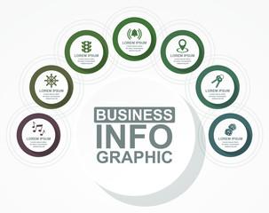Infographic vector circular template, business concept presentation, diagram, graph illustration