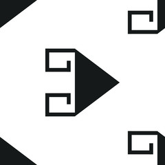 Horizontal seamless pattern with big black arrows