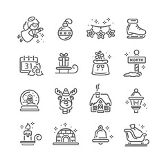 Set of Christmas icons for design and decoration