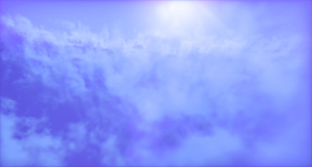 sky with clouds blue tones, 3d render