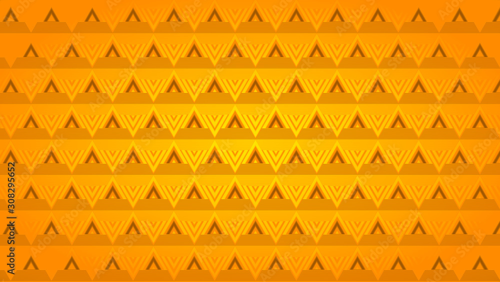 Fototapete abstract triangles pattern yellow colors, 3d render, computer graphics