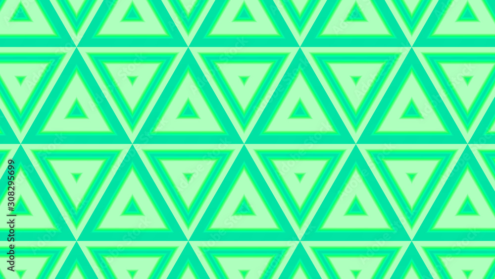 Fototapete abstract triangles pattern green colors, 3d render, computer graphics