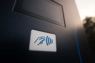 Wireless payment - Electric charger at a parking lot - DC Fast Charger in Eastern Europe Latvia Riga