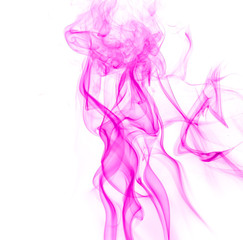 Purple smoke on white background