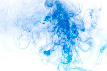 Blue smoke on white background
