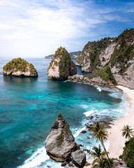 white beach on a cliff