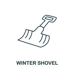 Winter Shovel icon from winter collection. Simple line element Winter Shovel for templates, web design and infographics