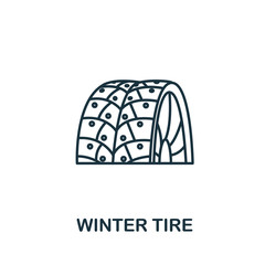 Winter Tire icon from winter collection. Simple line element Winter Tire symbol for templates, web design and infographics
