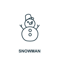 Snowman icon from winter collection. Simple line element Snowman symbol for templates, web design and infographics