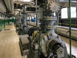 several pumps with engines in the water system