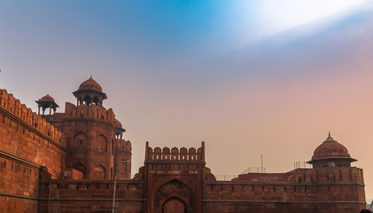 Fototapeta na wymiar View of the Red Fort's Lahori Gate at Delhi.