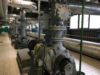 several pumps with engines in the water system