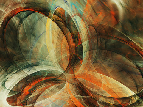 Fototapeta pomarańczowa abstrakcjonistyczna fractal tła 3d renderingu ilustracja