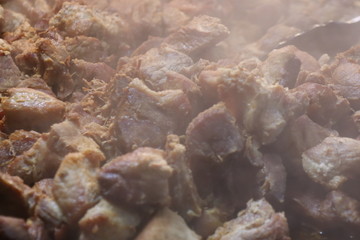 cooking pork meat in winter
