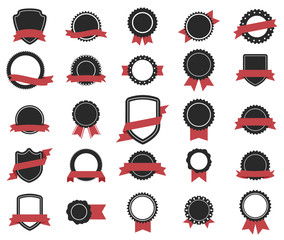 Vector badge and labels with ribbons set. To see the other vector label illustrations , please check Badge and Label collection.