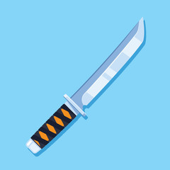 Hunting knife icon design, flat style illustration