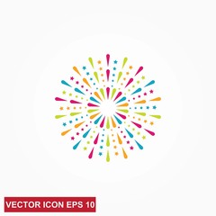 Obraz premium Fireworks line icon. happy new year firework 