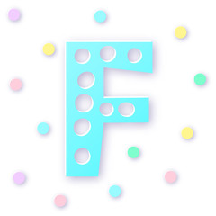Naklejka premium Letter F in paper cut style on white background. Typographic design. Bold letter
