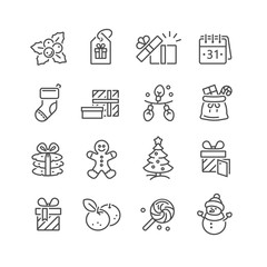 Set of Christmas icons for design and decoration