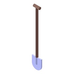 Shovel icon. Isometric of shovel vector icon for web design isolated on white background