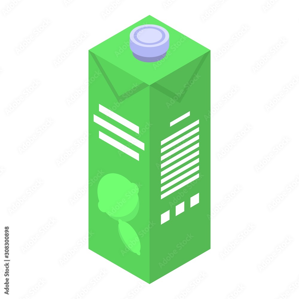 Poster lime juice package icon. isometric of lime juice package vector icon for web design isolated on whit