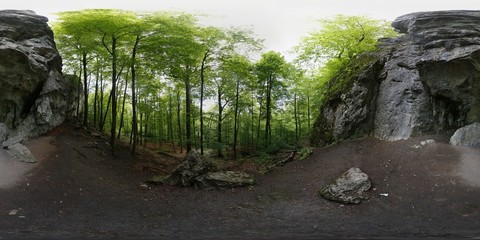 Limestrone Rocks in Jura 360 Panorama
