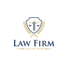 Law Firm Logo Template, attorney, lawyer service  vector Illustration