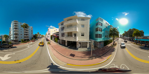 360 spherical photo Miami Beach Washington Avenue bike lane