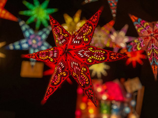 Illuminated Christmas star as a decoration