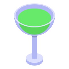 Lime juice cocktail icon. Isometric of lime juice cocktail vector icon for web design isolated on white background