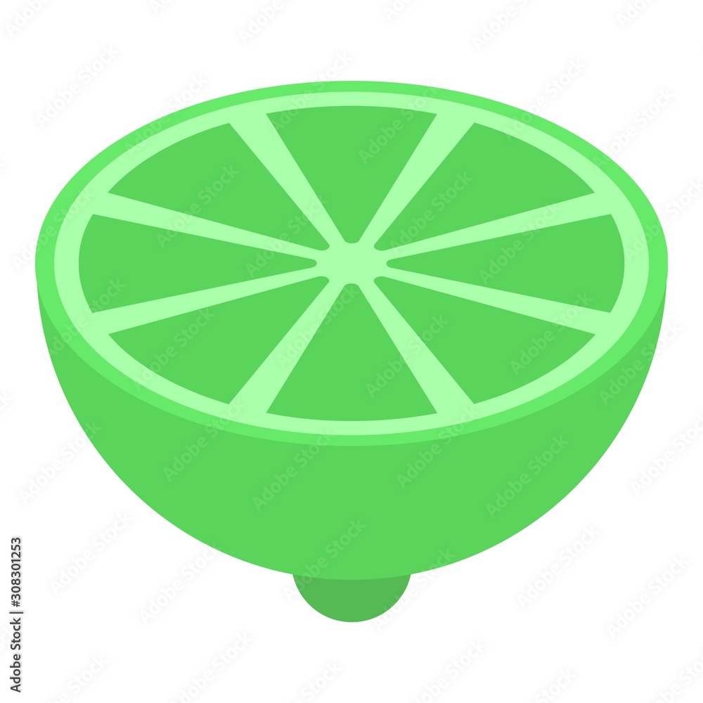 Poster half lime icon. isometric of half lime vector icon for web design isolated on white background