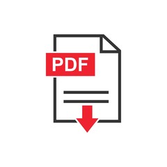 Pdf file download icon vector