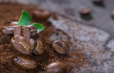 Preparing coffee close up.
