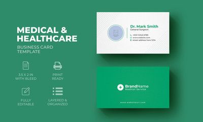 Medical Business Card Template | Healthcare Business card