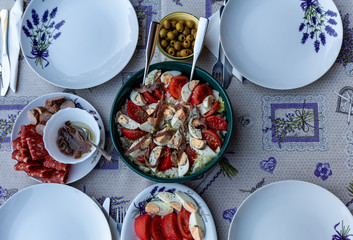 Prepared for supper table on the terrace