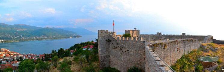 Panoramic view of Samuel's fortress in Ohrid, North Macedonia.